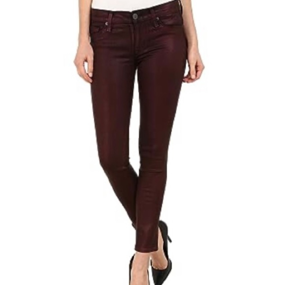 Hudson Ankle Super Skinny Jeans in Metallic Amber - Size 26